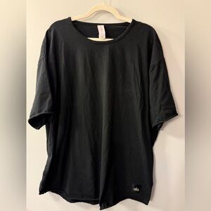 ALO Yoga Men's Crewneck Society Black T-Shirt Size 2XL Comfy, Gym.
